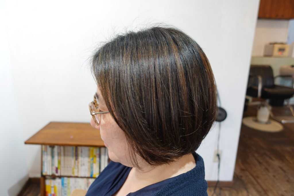 ヘナカラーを3回した髪の状態　染まり具合